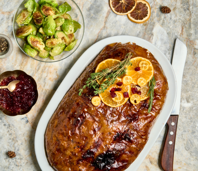 Rezept für omami Crispy X-mas Roast à l’Orange mit Pflaumen-Rotweinsauce