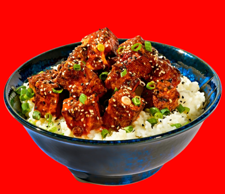 Rezept für Glossy Roasted Teriyaki Tofu Cubes